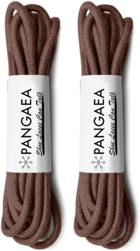 PANGAEA [4 Laces] 2-Pair Pack Waxed Round Oxford Shoe Laces for Dress Shoes Chukka 3/32Inch Thin