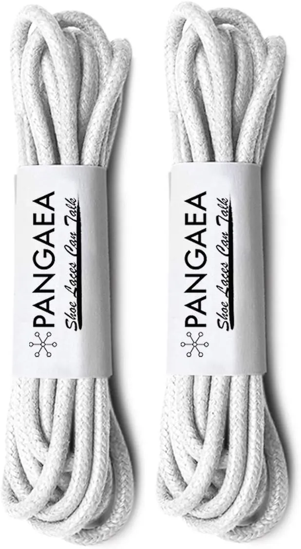 PANGAEA [4 Laces] 2-Pair Pack Waxed Round Oxford Shoe Laces for Dress Shoes Chukka 3/32Inch Thin