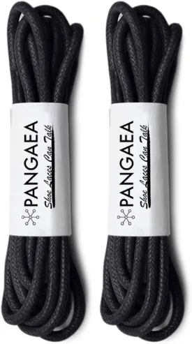 PANGAEA [4 Laces] 2-Pair Pack Waxed Round Oxford Shoe Laces for Dress Shoes Chukka 3/32Inch Thin