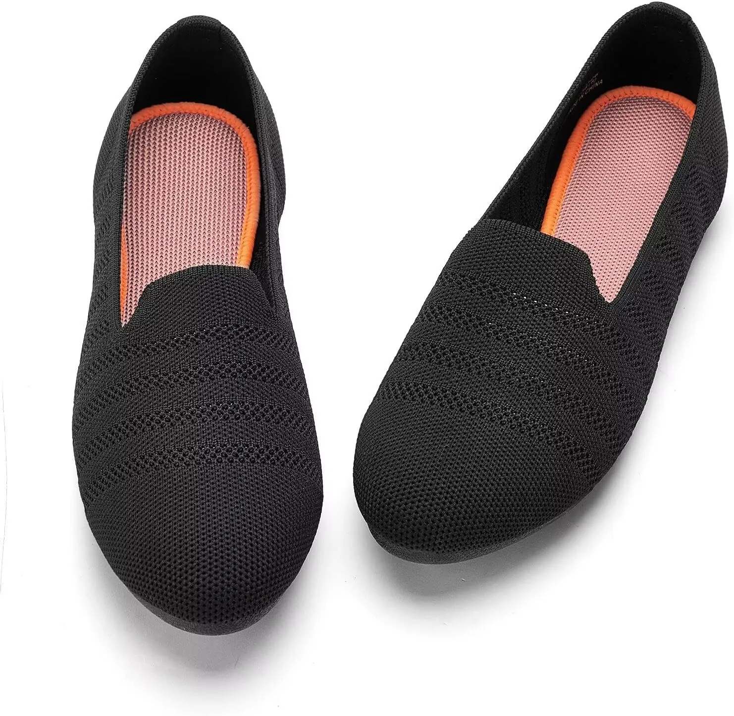 poemlady Womens Ballet Flat Shoes Dress Shoes Knit Round Toe Slip On Ballerina Walking Flats Shoes for Woman Low Wedge Casual