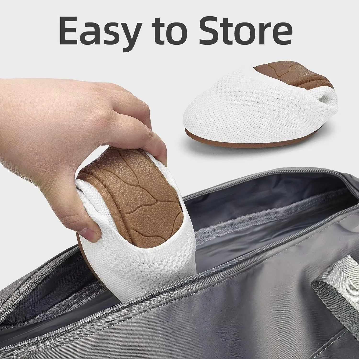 poemlady Womens Ballet Flat Shoes Dress Shoes Knit Round Toe Slip On Ballerina Walking Flats Shoes for Woman Low Wedge Casual