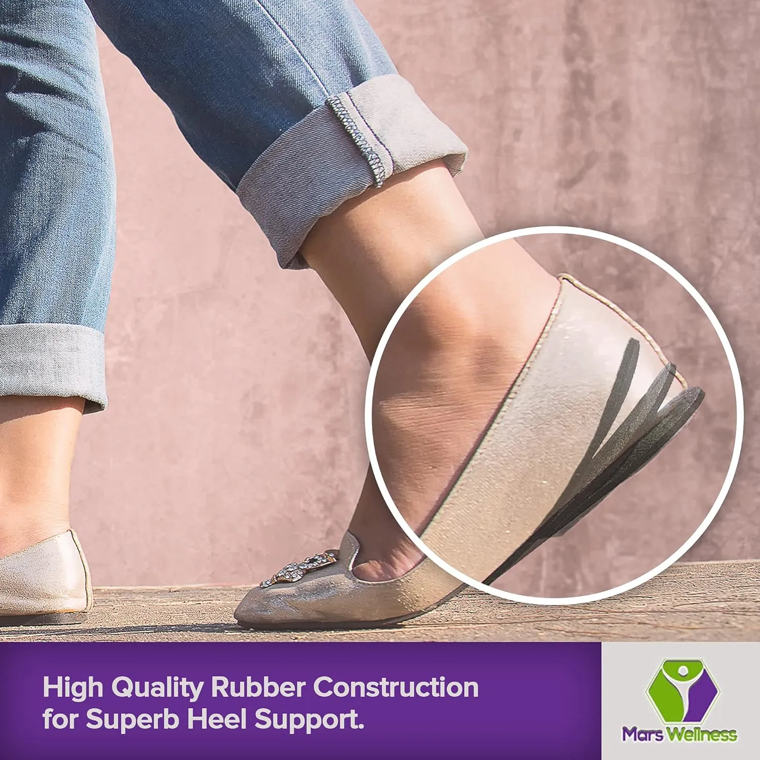 Premium Adjustable Orthopedic Heel Lift - Made in The USA - for Heel Pain and Leg Length Discrepancies - Medium Pack of 2 Brown