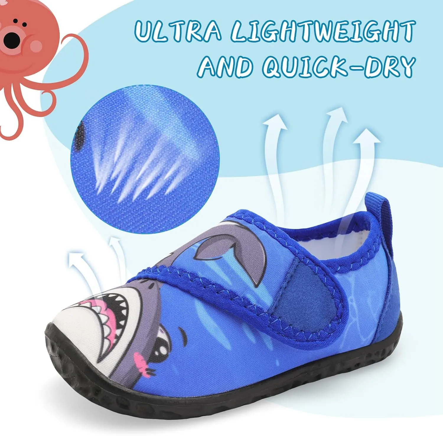 shopUAL Toddler Water Shoes Kids Girls Boys Beach Aqua Socks Skin Barefoot Walking Water Shoes Quick Dry Non-Slip Breathable Swim Pool Surf