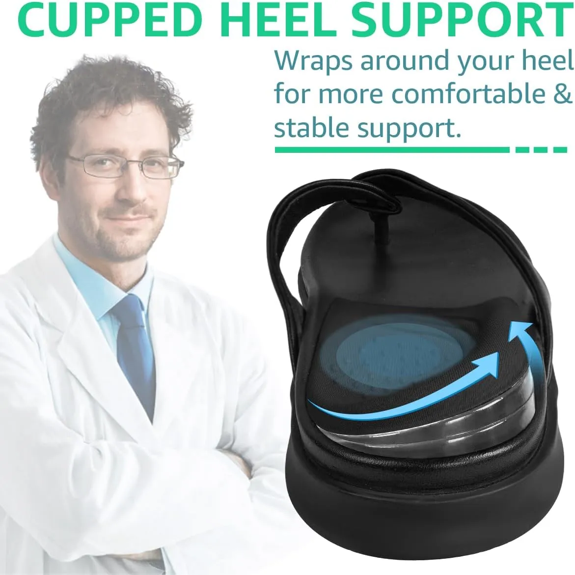 Skyfoot 3 Layers Adjustable Heel Wedge Inserts for Supination & Pronation Correction, Adhesive Medial & Lateral Heel Insoles for Bow Legs, Knee Pain, Foot Alignment (L: W 7-11, M 7-10, Black)