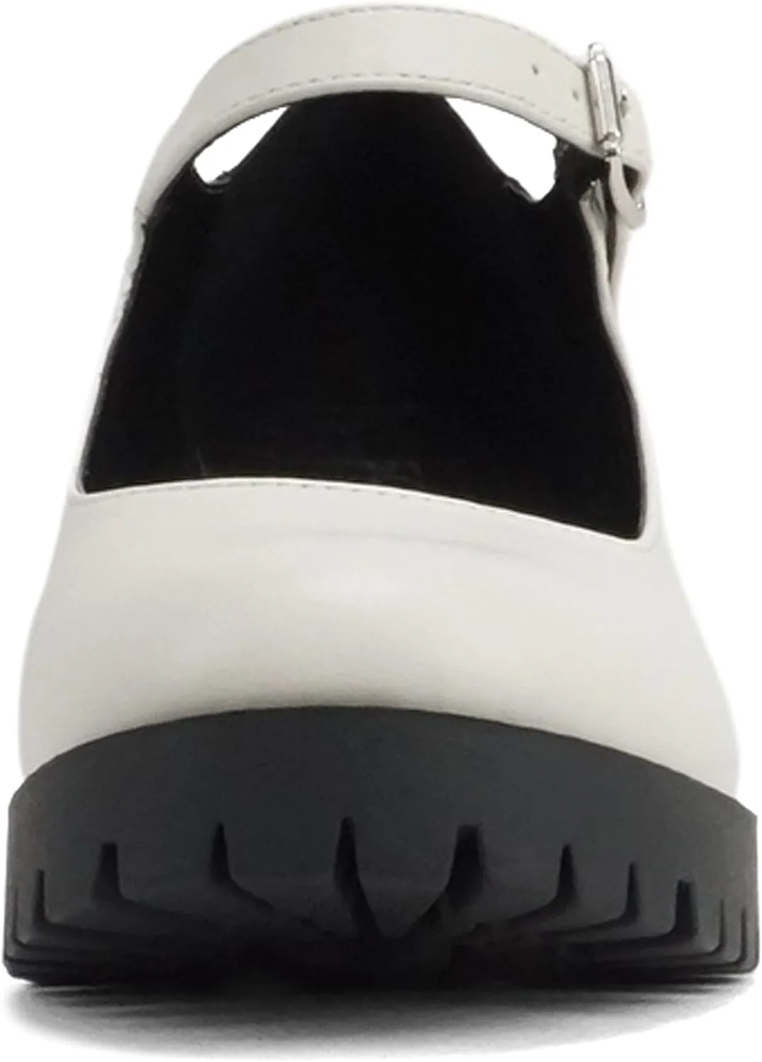 Soda Boxer ~ Women Mary Jane Round Toe Chunky Block Heel Lug Sole Pump with Adjustable Strap