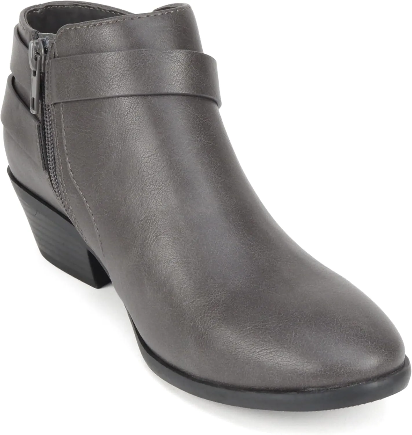 Soda SWEETEN Women's Fashion Closed Toe Multi Strap Ankle Bootie Block Heel (Wide Fit Available)