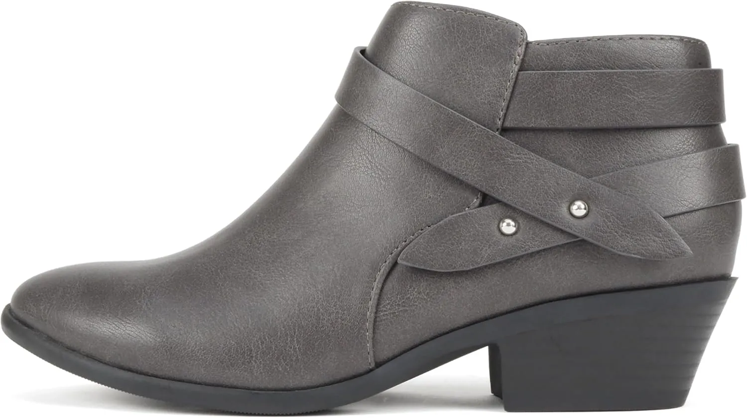 Soda SWEETEN Women's Fashion Closed Toe Multi Strap Ankle Bootie Block Heel (Wide Fit Available)