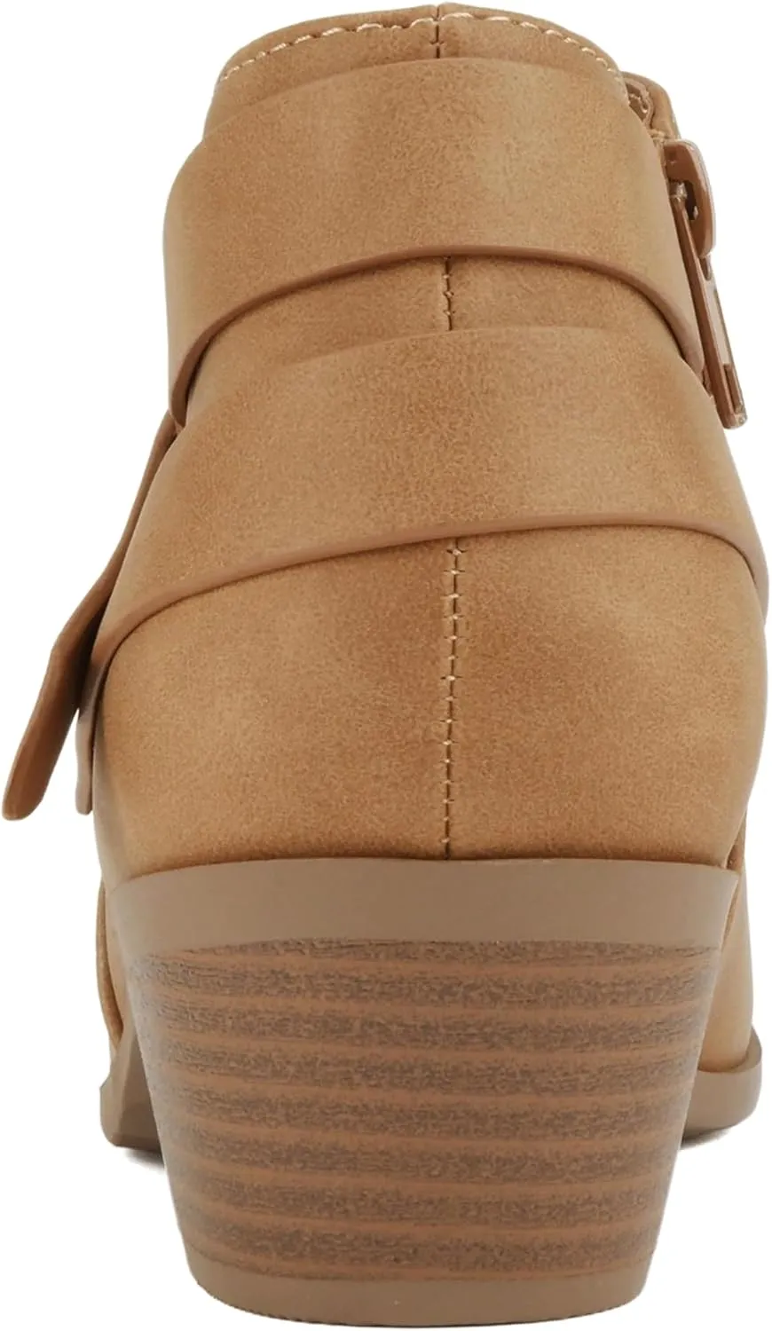 Soda SWEETEN Women's Fashion Closed Toe Multi Strap Ankle Bootie Block Heel (Wide Fit Available)