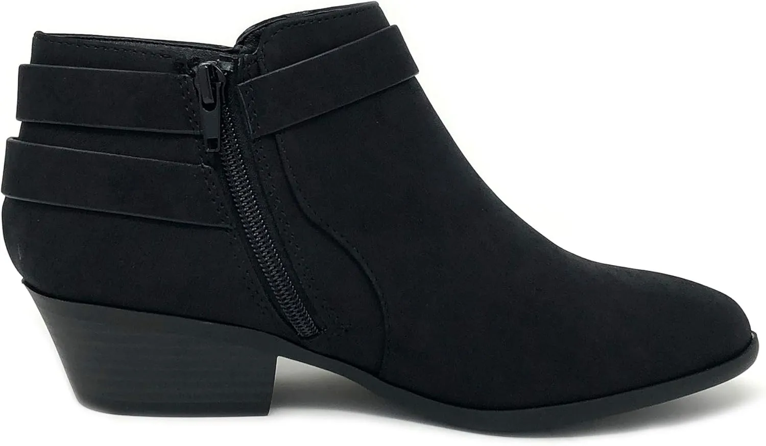 Soda SWEETEN Women's Fashion Closed Toe Multi Strap Ankle Bootie Block Heel (Wide Fit Available)