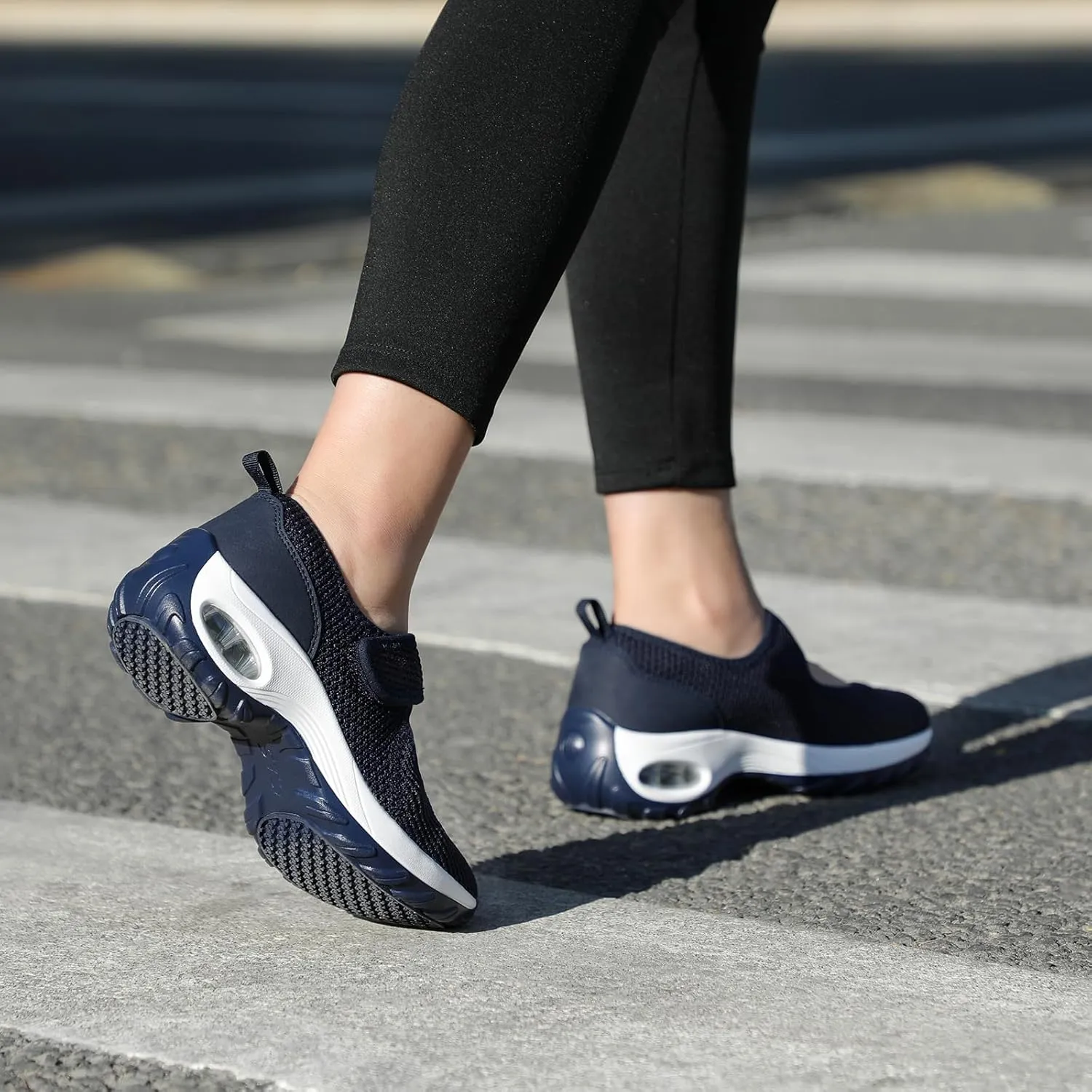 STQ Womens Walking Shoes Non Slip Orthopedic Shoes Adjustable Mary Jane Shoes