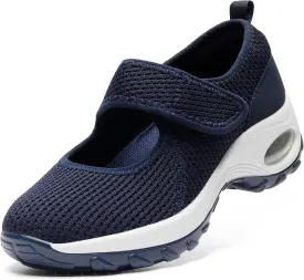 STQ Womens Walking Shoes Non Slip Orthopedic Shoes Adjustable Mary Jane Shoes