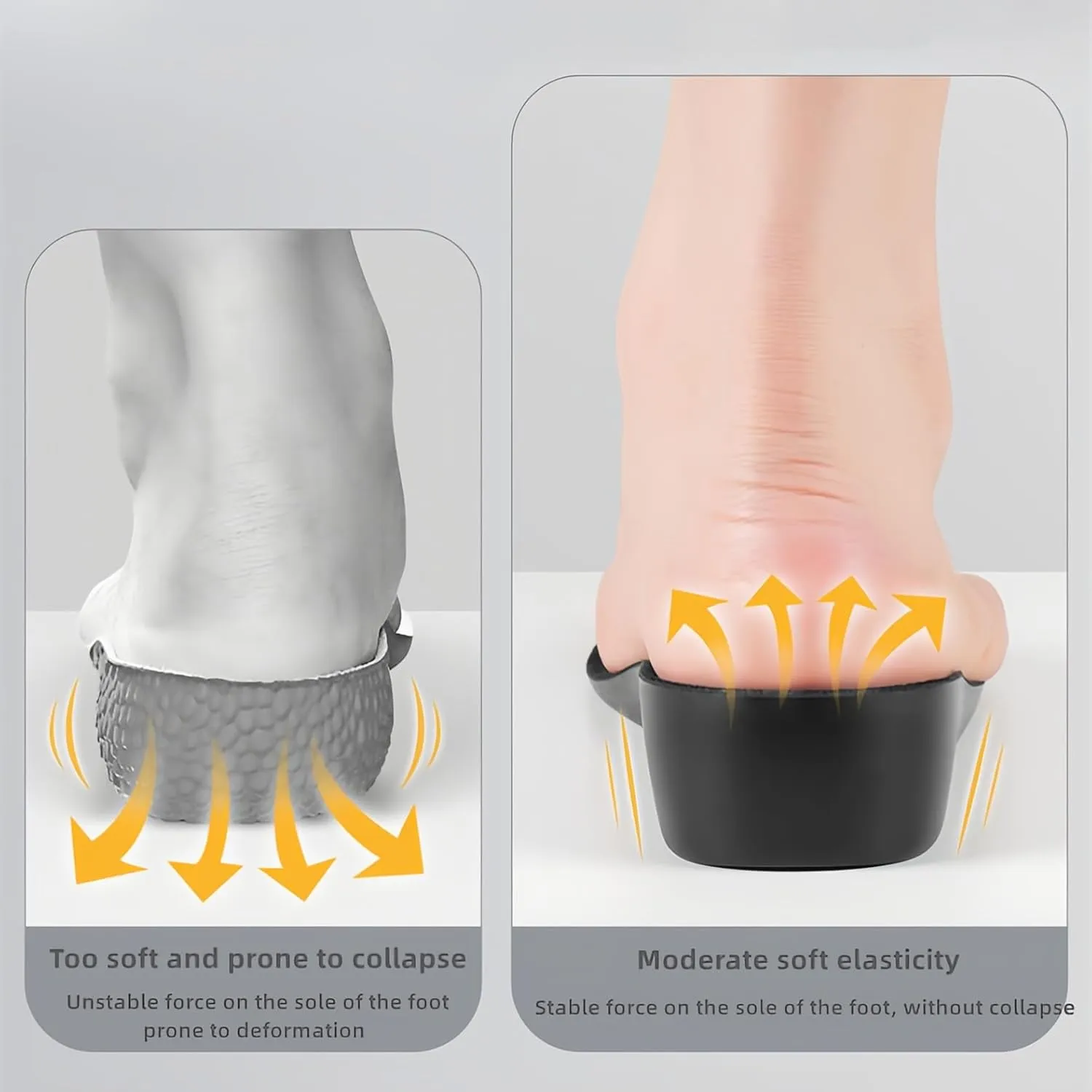 Taller Shoe Insert,Brandone Orthopedic Highpads for Men,Shoe Height Increase Booster Insoles Inserts,Heel Wedges,Rizzsoles,Heel Lifts for Achilles Tendonitis (10.43''Lx2''UP) (1Pair)