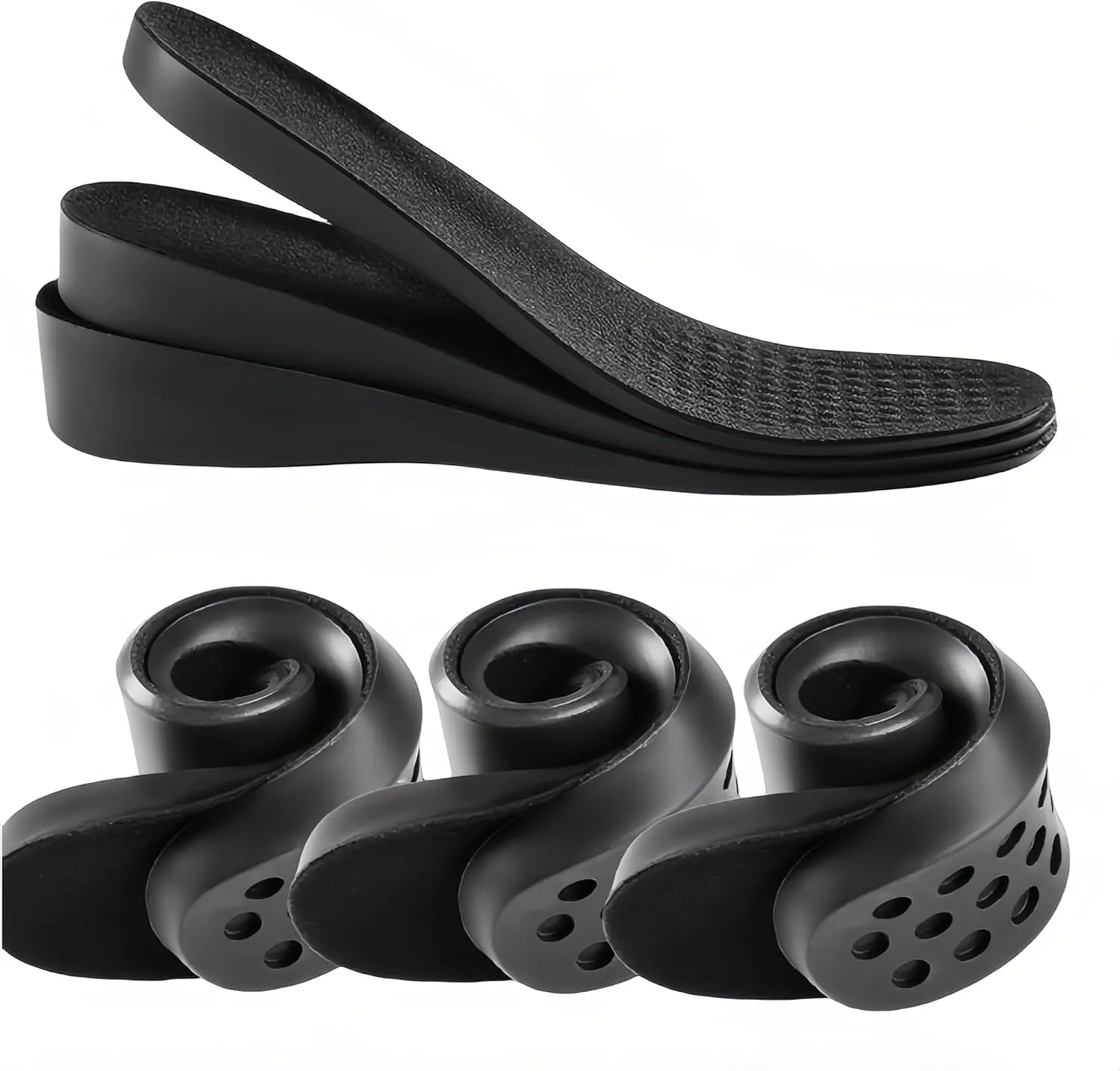 Taller Shoe Insert,Brandone Orthopedic Highpads for Men,Shoe Height Increase Booster Insoles Inserts,Heel Wedges,Rizzsoles,Heel Lifts for Achilles Tendonitis (10.43''Lx2''UP) (1Pair)