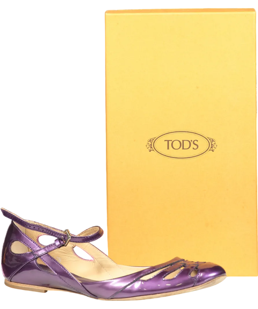 Tod's Purple Mary Jane Patent Pumps UK 7.5 EU 40.5 👠