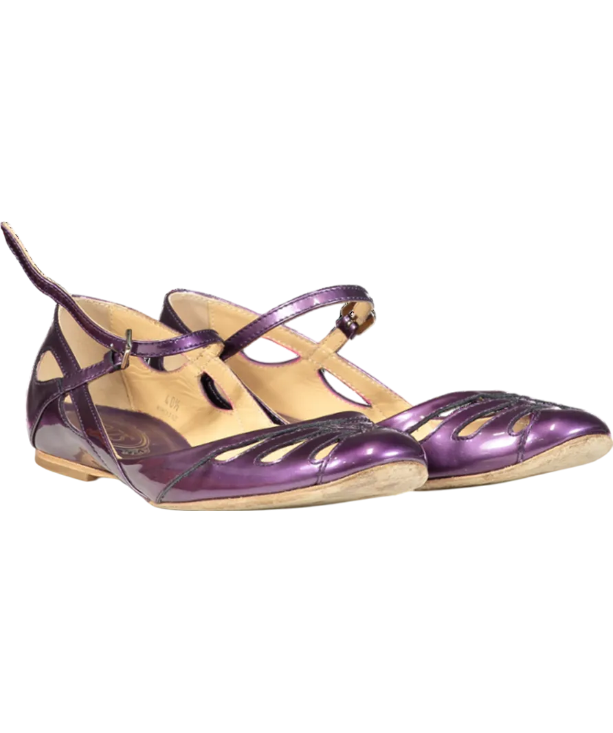 Tod's Purple Mary Jane Patent Pumps UK 7.5 EU 40.5 👠