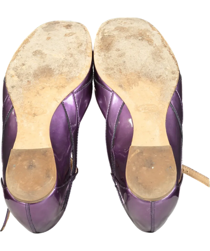 Tod's Purple Mary Jane Patent Pumps UK 7.5 EU 40.5 👠