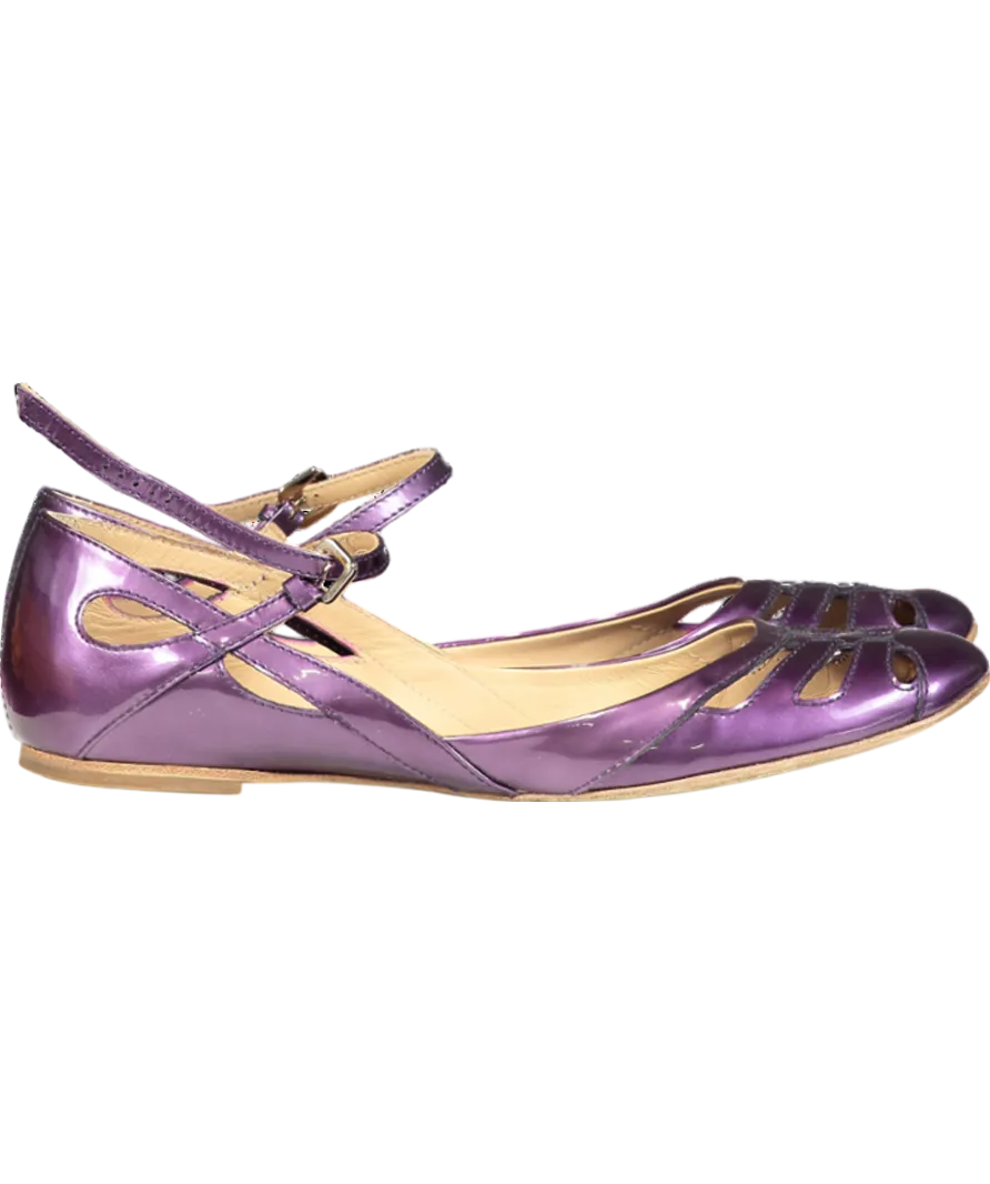 Tod's Purple Mary Jane Patent Pumps UK 7.5 EU 40.5 👠