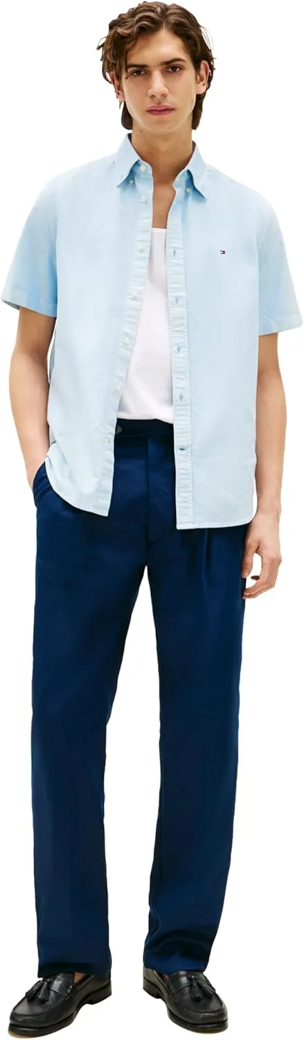 Tommy Hilfiger Short Sleeve Oxford Regular Fit, Men's Button Down Shirts