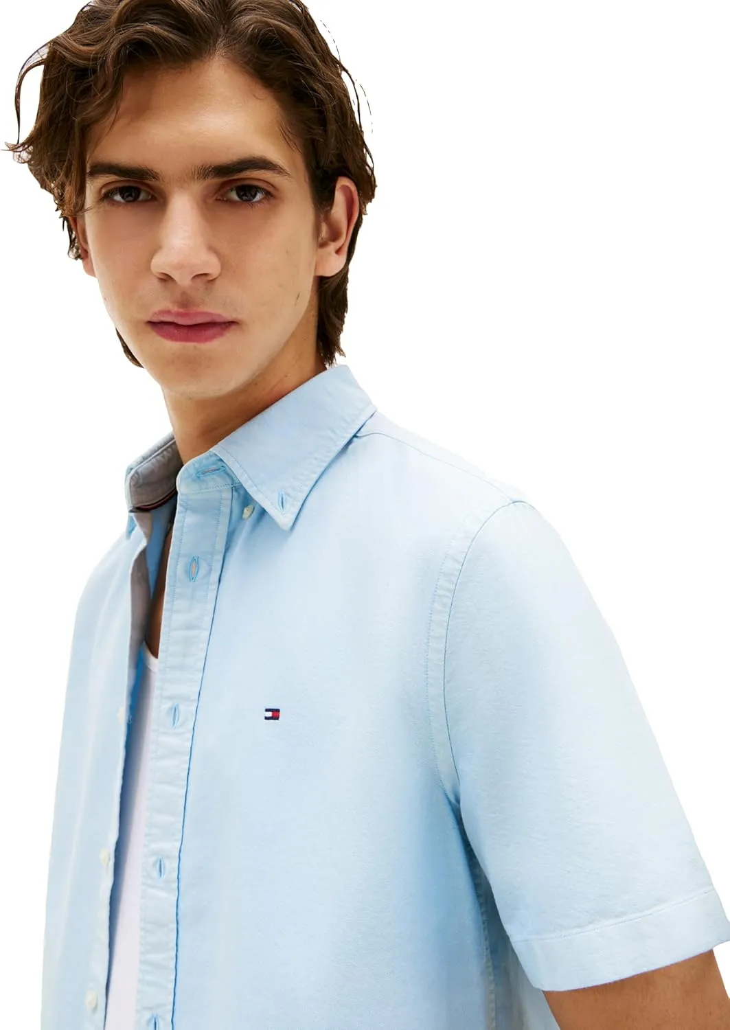 Tommy Hilfiger Short Sleeve Oxford Regular Fit, Men's Button Down Shirts