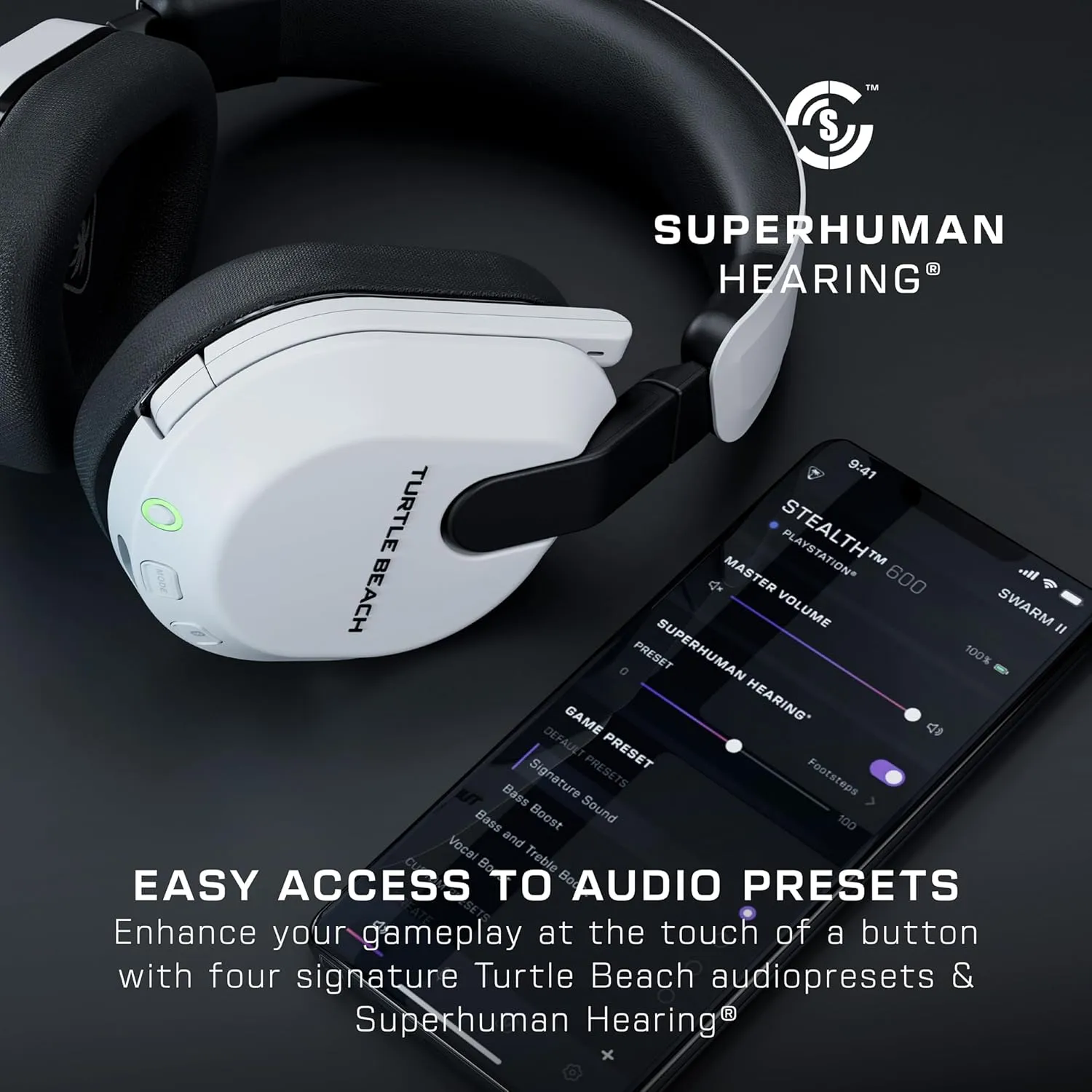 Turtle Beach Stealth 600 Wireless Multiplatform Amplified Gaming Headset for Xbox Series X|S, Xbox One, PC, PS5, PS4, & Mobile  Bluetooth, 80-Hr Battery, Noise-Cancelling Mic  White