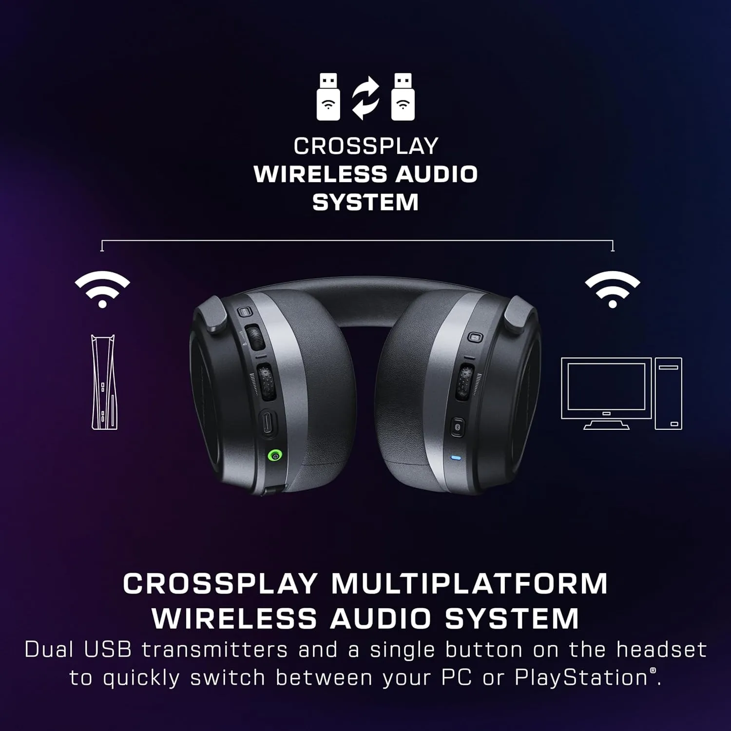 Turtle Beach Stealth 700 Gen 3 Wireless Multiplatform Amplified Gaming Headset for PC, PS5, PS4, Mobile  24-bit Audio, 60mm Drivers, High-Bandwidth Microphone, Bluetooth, 80-Hr Battery  Black