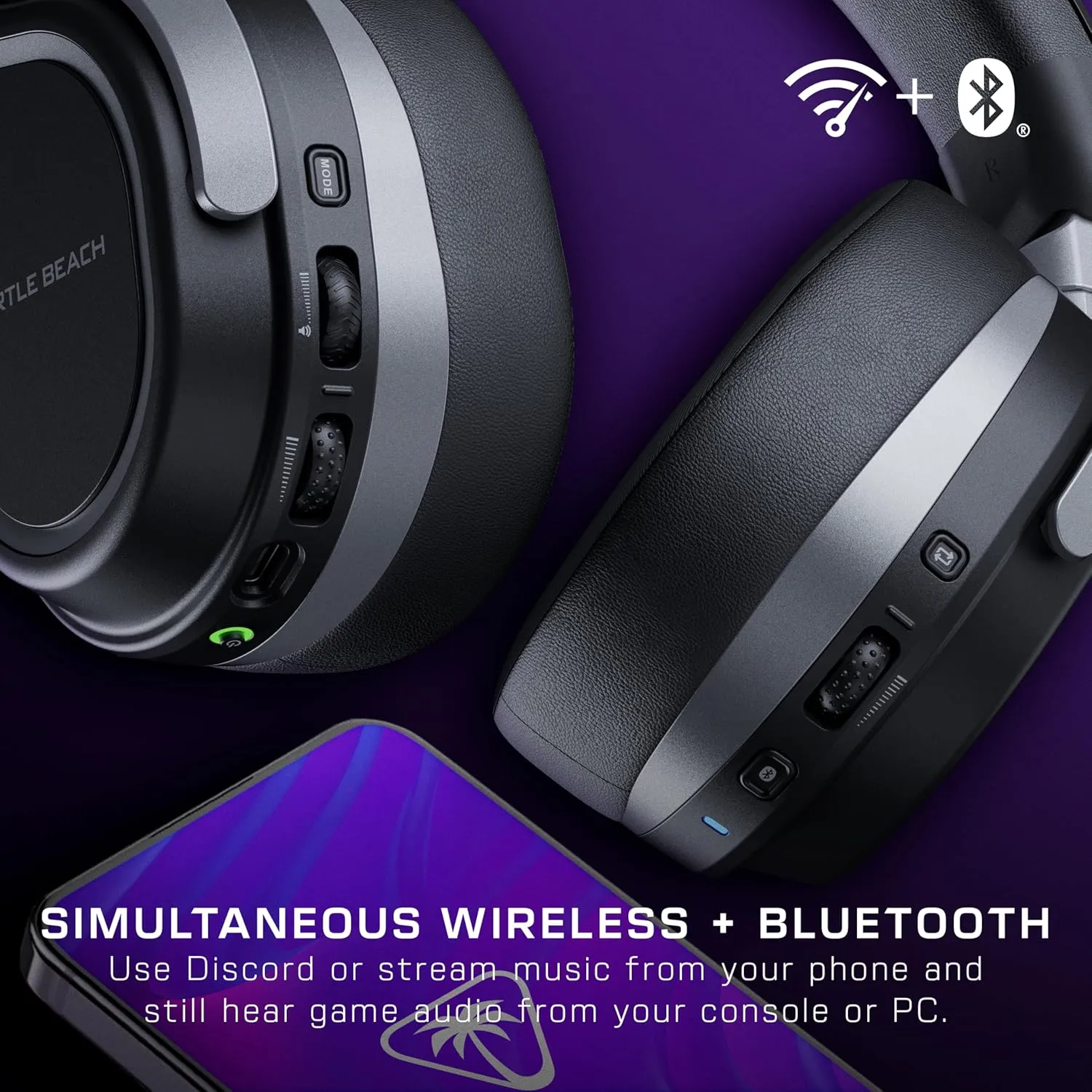 Turtle Beach Stealth 700 Gen 3 Wireless Multiplatform Amplified Gaming Headset for PC, PS5, PS4, Mobile  24-bit Audio, 60mm Drivers, High-Bandwidth Microphone, Bluetooth, 80-Hr Battery  Black