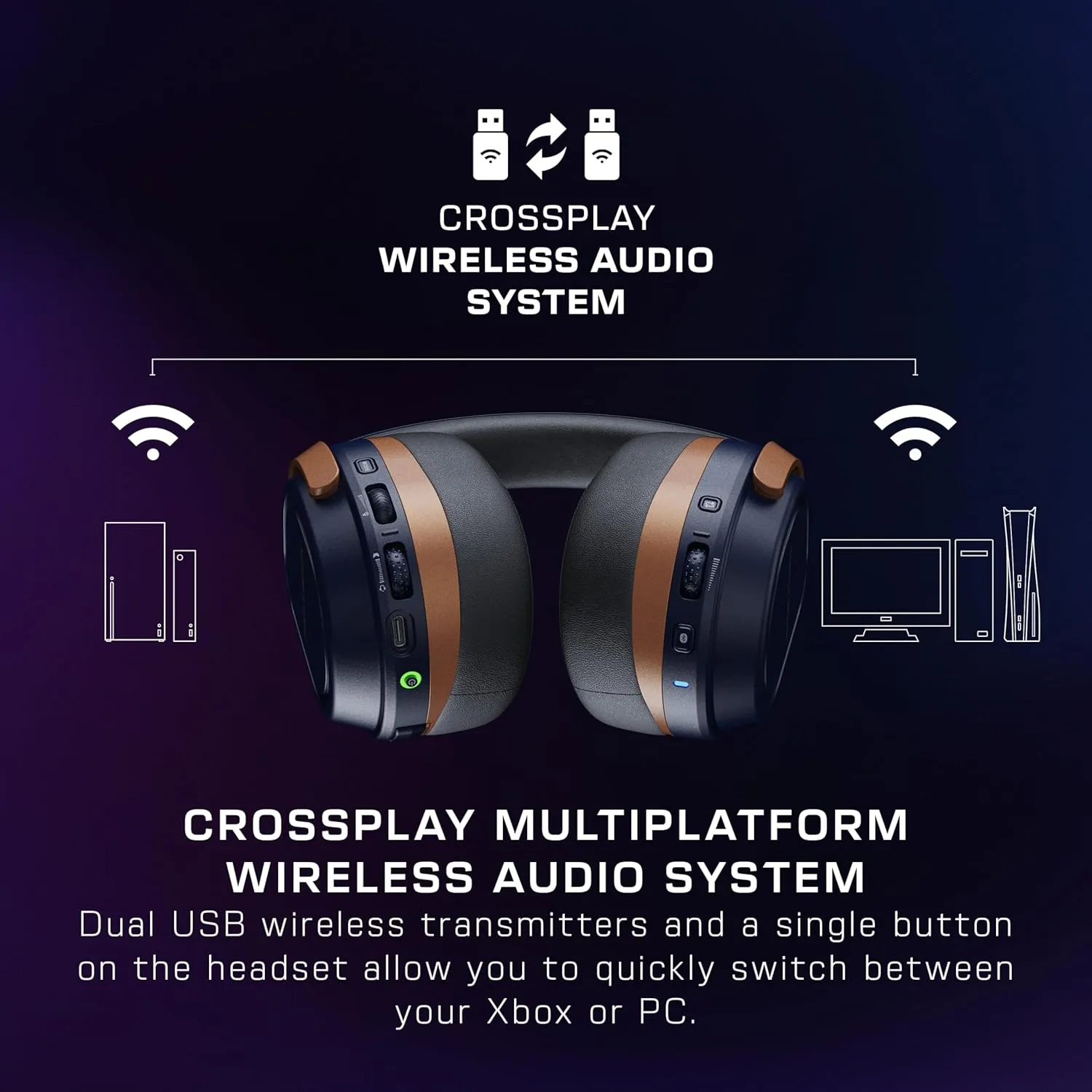 Turtle Beach Stealth 700 Gen 3 Wireless Multiplatform Amplified Gaming Headset for Xbox Series X|S, Xbox One, PC, PS5, Mobile  60mm Drivers, AI Noise-Cancelling Mic, Bluetooth, 80-Hr Battery  Cobalt