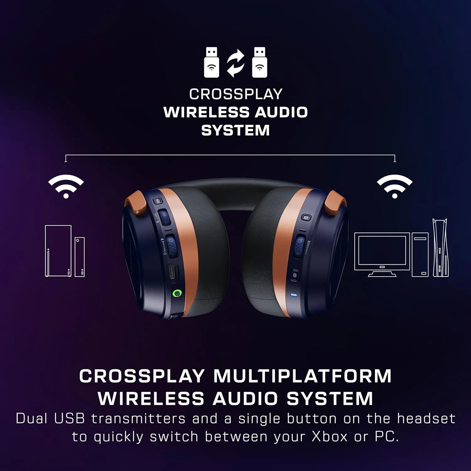 Turtle Beach Stealth 700 Gen 3 Wireless Multiplatform Amplified Gaming Headset for Xbox Series X|S, Xbox One, PC, PS5, Mobile  60mm Drivers, AI Noise-Cancelling Mic, Bluetooth, 80-Hr Battery  Cobalt