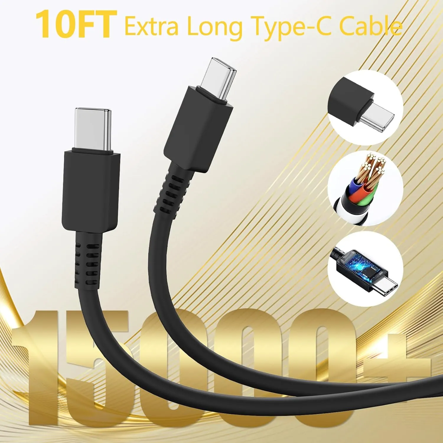 Type C Samsung Fast Charging,3Pack 25W Samsung Super Fast Charger Block with 10Ft USB C Charger Cable Compatible with Samsung Galaxy S24 Ultra/S23/S22/S21/S20/iPhone 15/15 Plus/15 Pro/15 Pro Max