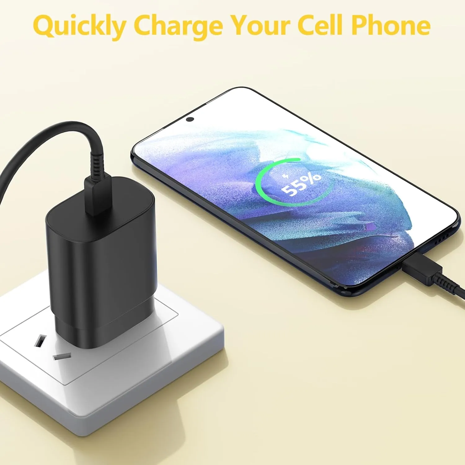 Type C Samsung Fast Charging,3Pack 25W Samsung Super Fast Charger Block with 10Ft USB C Charger Cable Compatible with Samsung Galaxy S24 Ultra/S23/S22/S21/S20/iPhone 15/15 Plus/15 Pro/15 Pro Max