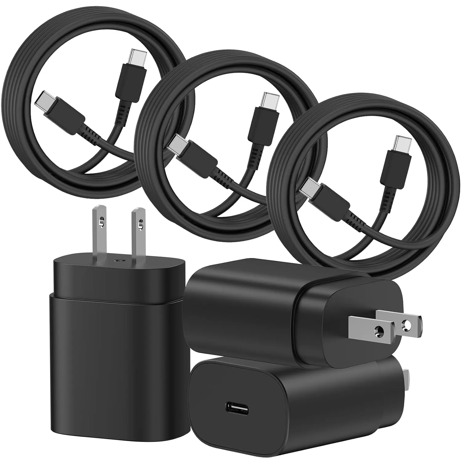 Type C Samsung Fast Charging,3Pack 25W Samsung Super Fast Charger Block with 10Ft USB C Charger Cable Compatible with Samsung Galaxy S24 Ultra/S23/S22/S21/S20/iPhone 15/15 Plus/15 Pro/15 Pro Max