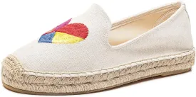 U-lite Women's Casual Flat Cap-Toe Slip on Platform Canvas Espadrilles Smoking Slipper Loafer
