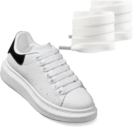UamGlsob 2 Pairs 1/2''(1.2cm) Flat Thick Shoe Laces for Alexander Mcqueen Sneaker, Jumbo Fat Wide Shoelaces Replacement Laces