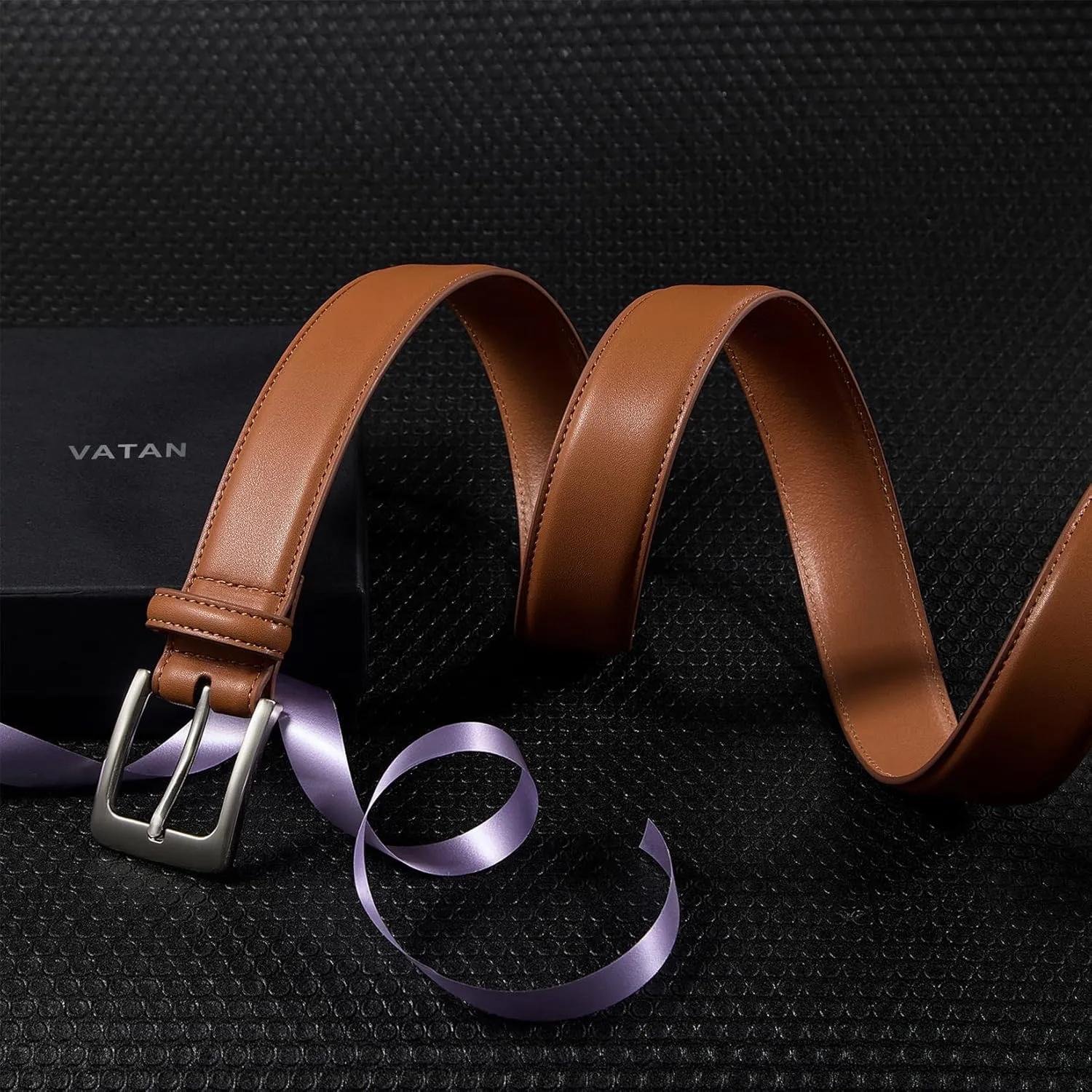 VATAN Men's Genuine Leather Dress Belts, Handmade Classic Every Day Leather Jeans Belt for Men Work Business Casual