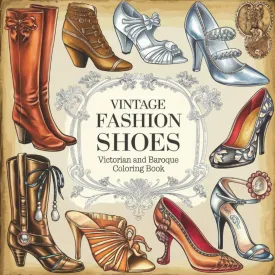 Vintage Fashion Shoes Victorian and Baroque Coloring Book for adult: Women's Fashion, Gorgeous Designs for Stress Relief and Relaxation, High Heels, Stilettos, Boots, Oxfords, Wedges Paperback  August 22, 2024