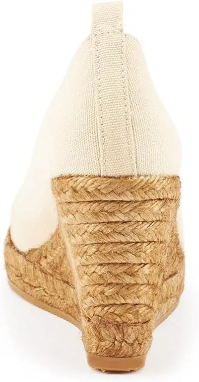 Viscata Marquesa Espadrille Canvas Wedges Spain Handmade 3  Heel Women's Pumps with Breathable Organic Cotton Canvas and 100% Natural Jute Midsole for All Occasions: Casual, Work, Party