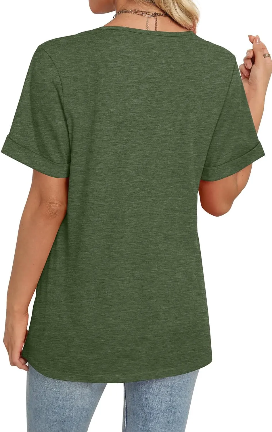 WIHOLL Womens Summer Tops Short Sleeve Basic Casual V Neck T Shirts Trendy Fashion 2025