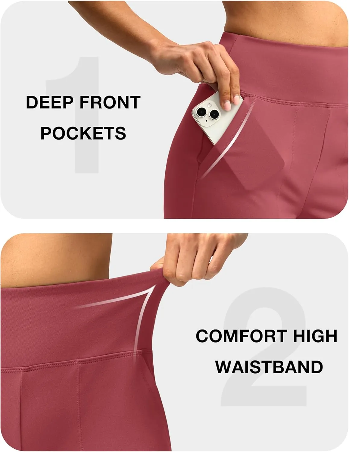 Women's 10" Bermuda Shorts Knee Length with Pockets High Waisted Athletic Long Shorts for Casual Walking Running Yoga
