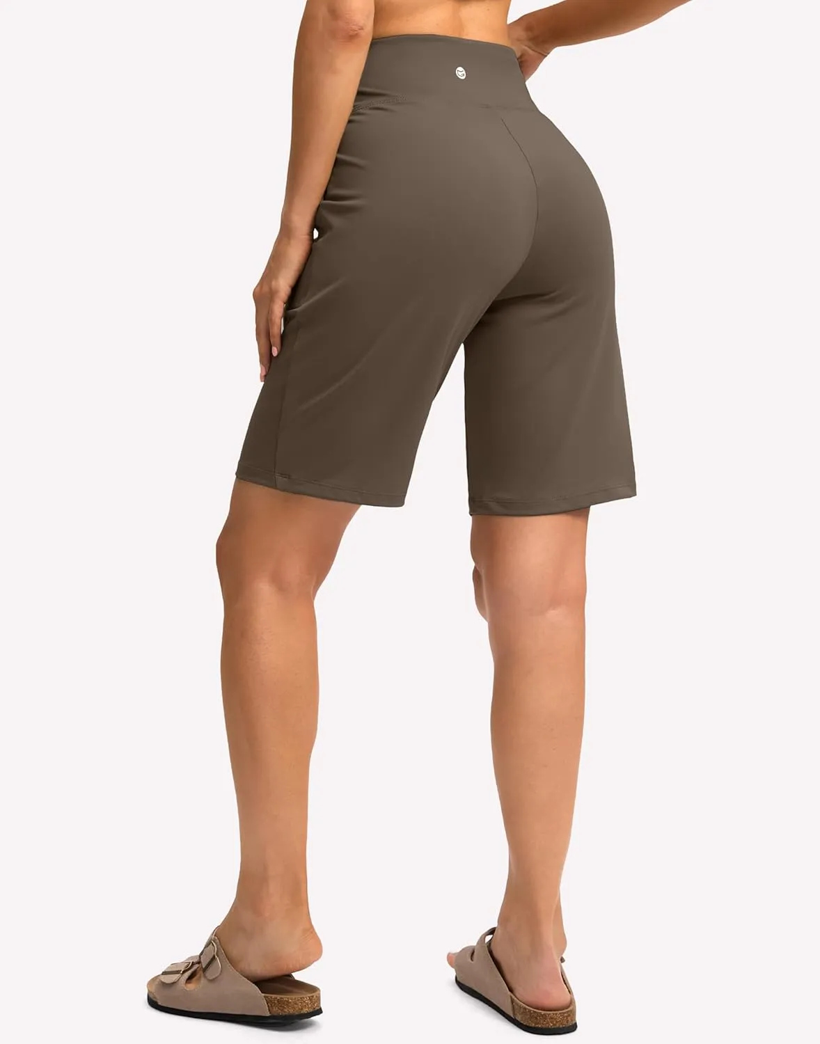 Women's 10" Bermuda Shorts Knee Length with Pockets High Waisted Athletic Long Shorts for Casual Walking Running Yoga