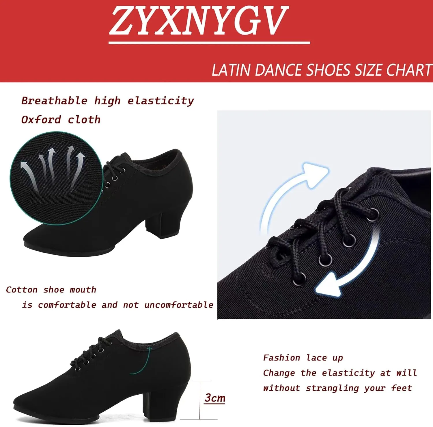 Women's Ballroom Dance Shoes Lace-up Closed Toe Suede Sole Professional Modern Salsa Latin Teaching Practice Performance Dance Shoes