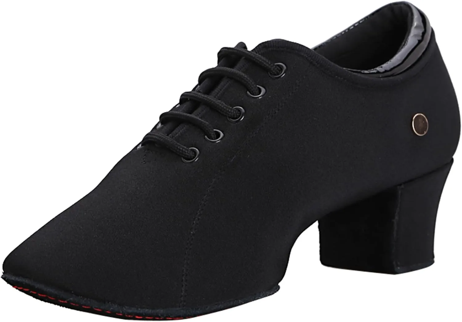 Women's Ballroom Dance Shoes Lace-up Closed Toe Suede Sole Professional Modern Salsa Latin Teaching Practice Performance Dance Shoes,Black,5.5
