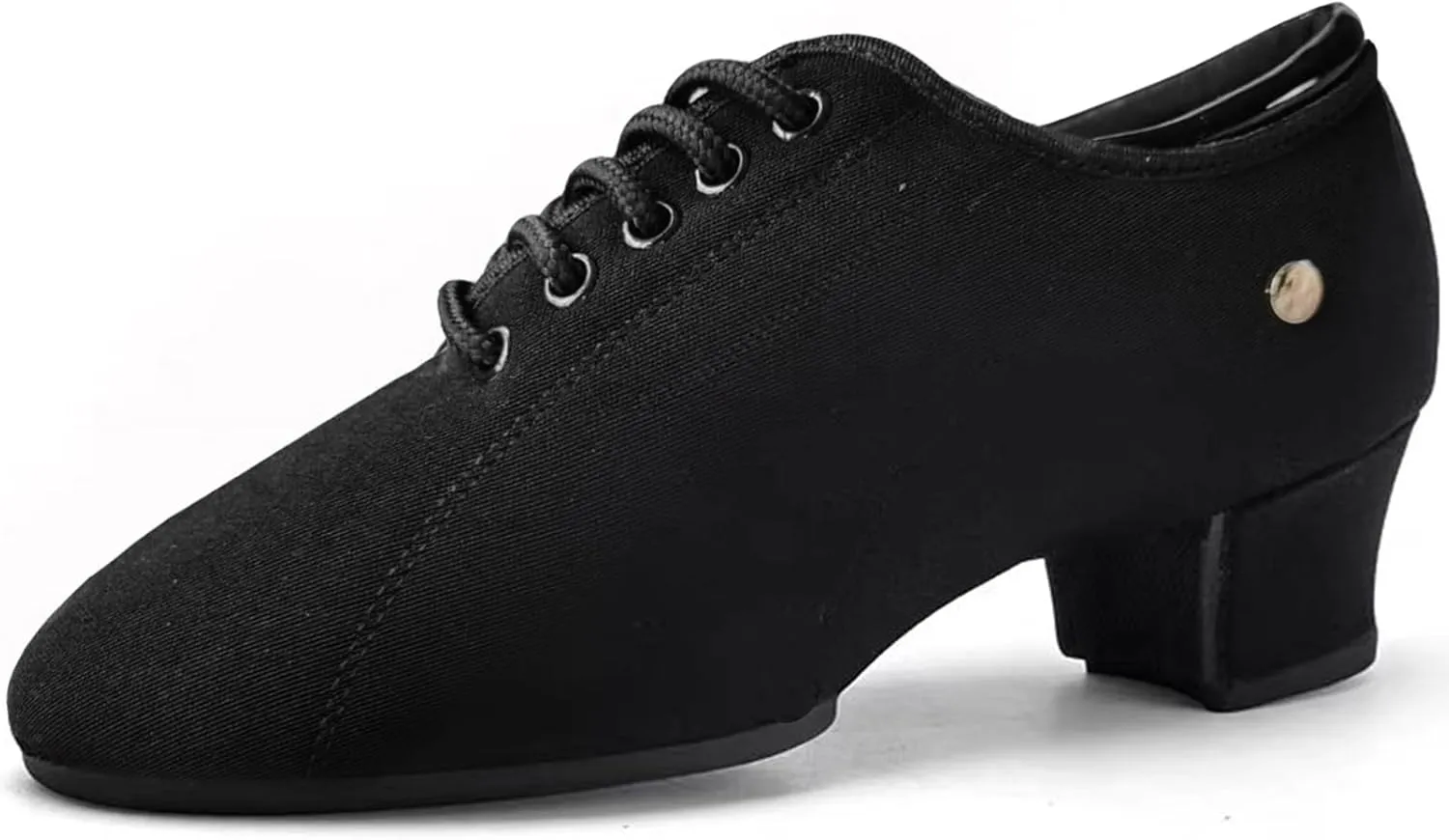 Women's Ballroom Dance Shoes Lace-up Closed Toe Suede Sole Professional Modern Salsa Latin Teaching Practice Performance Dance Shoes,Black,6.5