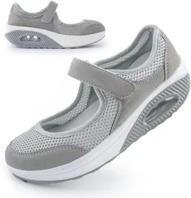 Womens Mesh Walking Shoes Working Nurse Shoes Non-Slip Adjustable Breathable Wedges Slip-on Mary Janes Sneaker Fitness Casual Nursing Orthotic Arthritis,Diabetes,Plantar Fasciitis,Lightweight Shoes