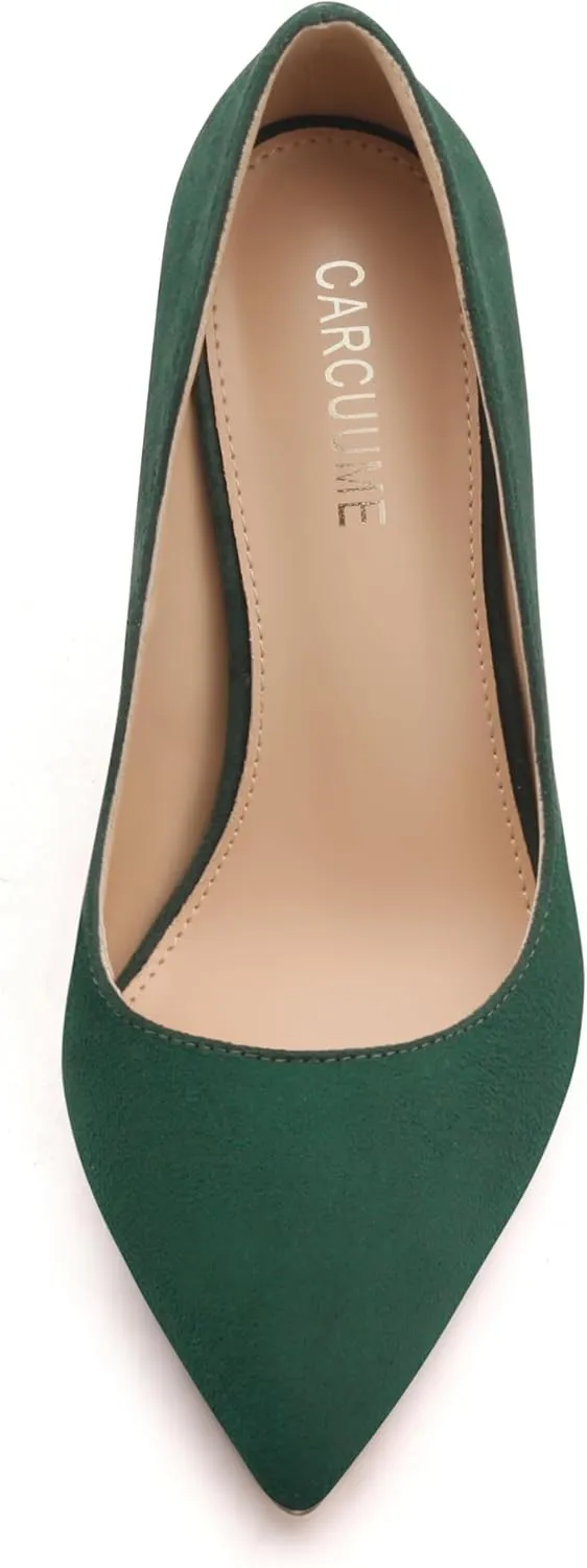 Women's Pumps Slip On High Heels with Pointed Toe 4.1 Inch Stiletto Bridal Party Dress Heels for Casual