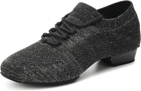 YKXLM Women Standard Practice Social Dance Sneaker Beginner Dance Practice Shoes for Women Low Heel Ballroom
